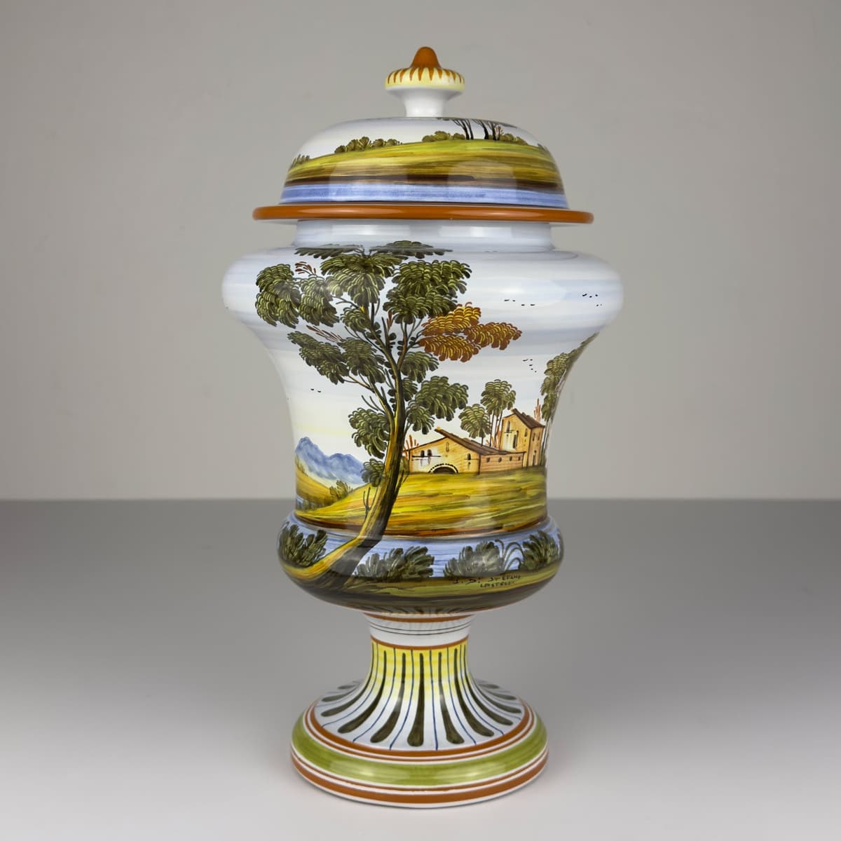 Vintage vase with lid by Lorenzo Di Stefano, Italy, late 20th Century